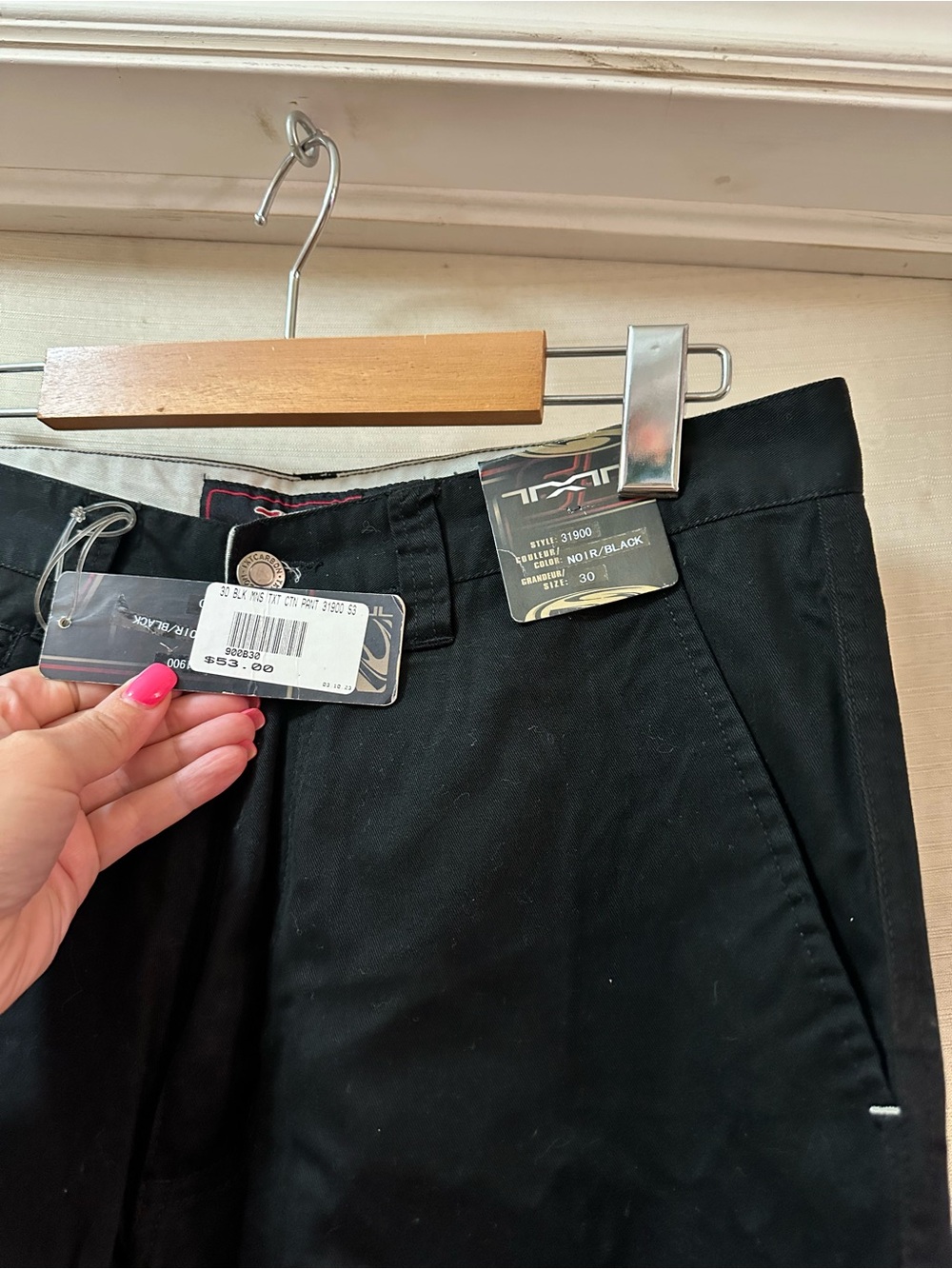 TXT Black Carpenter Work Pants Deadstock NWT 100% Cotton Straight Leg Size 30 - Picture 3 of 7